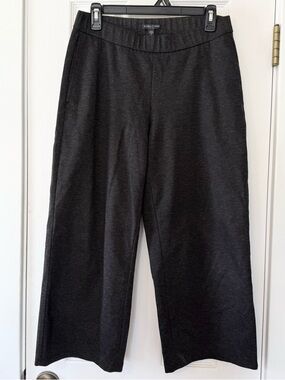 Eileen Fisher Petite Wide Leg Pants Charcoal Pull-On Knit Stretch NWOT Small